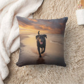 Black Labrador Retriever Elegant Throw Pillow クッション (ブランケット)
