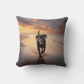 Black Labrador Retriever Elegant Throw Pillow クッション (正面)