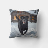 Black Labrador Retriever Elegant Throw Pillow クッション (裏面)