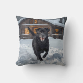 Black Labrador Retriever Elegant Throw Pillow クッション