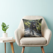 Black Labrador Retriever Elegant Throw Pillow クッション (椅子)