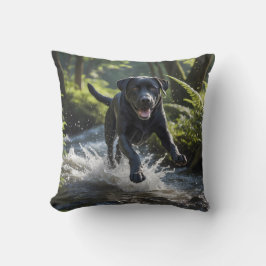 Black Labrador Retriever Elegant Throw Pillow クッション