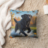 Black Labrador Retriever Elegant Throw Pillow クッション (ブランケット)