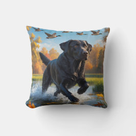 Black Labrador Retriever Elegant Throw Pillow クッション