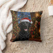 Black Labrador Retriever Holiday  クッション (ブランケット)