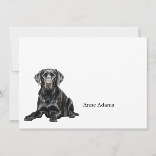 Black Labrador Retriever Note Card サンキューカード (正面)