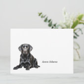 Black Labrador Retriever Note Card サンキューカード (スタンド正面)