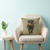 Black Labrador Retriever & Pheasant throw cushion クッション (椅子)
