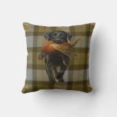 Black Labrador Retriever & Pheasant throw cushion クッション (裏面)