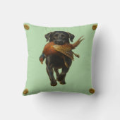 Black Labrador Retriever & Pheasant throw cushion クッション (裏面)