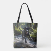 Black Labrador Retriever Shoulder Tote Bag トートバッグ (裏面)