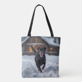 Black Labrador Retriever Shoulder Tote Bag トートバッグ (裏面)