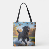 Black Labrador Retriever Shoulder Tote Bag トートバッグ (裏面)