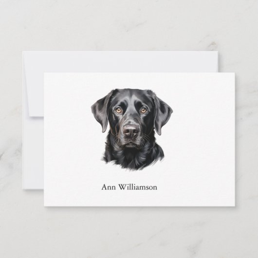 Black Labrador Retriever Thank You Card サンキューカード (正面)