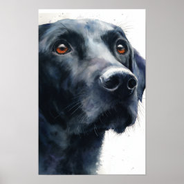 Black labrador retriever watercolor ポスター