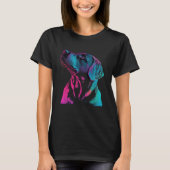 Black Labrador Synthwave 80s Retrowave Aesthetic Tシャツ (正面)
