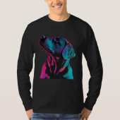 Black Labrador Synthwave 80s Retrowave Aesthetic Tシャツ (正面)