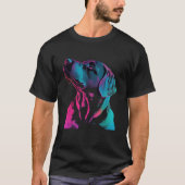Black Labrador Synthwave 80s Retrowave Aesthetic Tシャツ (正面)
