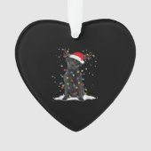 Black Labrador Xmas Dog Christmas Tree Light Class オーナメント (正面)