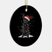 Black Labrador Xmas Dog Christmas Tree Light Class セラミックオーナメント (右)