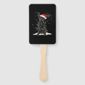 Black Labrador Xmas Dog Christmas Tree Light Class ハンドファン (正面)