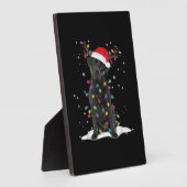 Black Labrador Xmas Dog Christmas Tree Light Class フォトプラーク (側面)