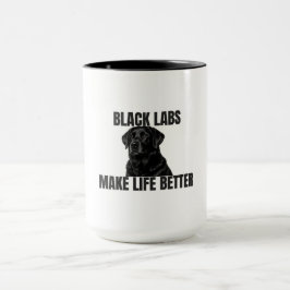 Black Labs Make Life Better – Black Lab Coffee マグカップ