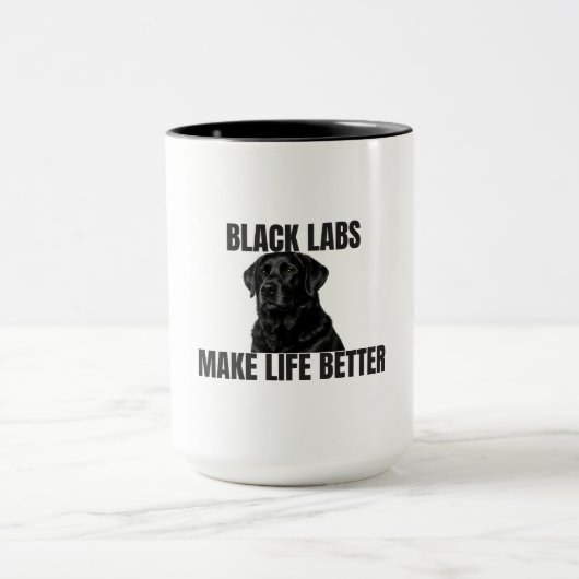 Black Labs Make Life Better – Black Lab Coffee マグカップ (中央)
