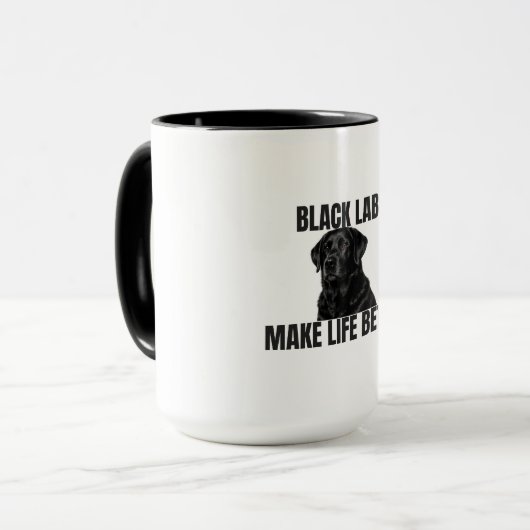 Black Labs Make Life Better – Black Lab Coffee マグカップ (正面左)