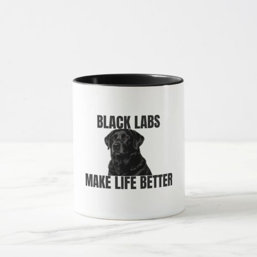 Black Labs Make Life Better – Black Lab Coffee マグカップ (中央)