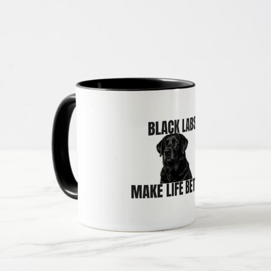 Black Labs Make Life Better – Black Lab Coffee マグカップ (正面左)