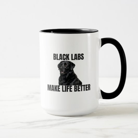 Black Labs Make Life Better – Coffee Mug マグカップ (右)