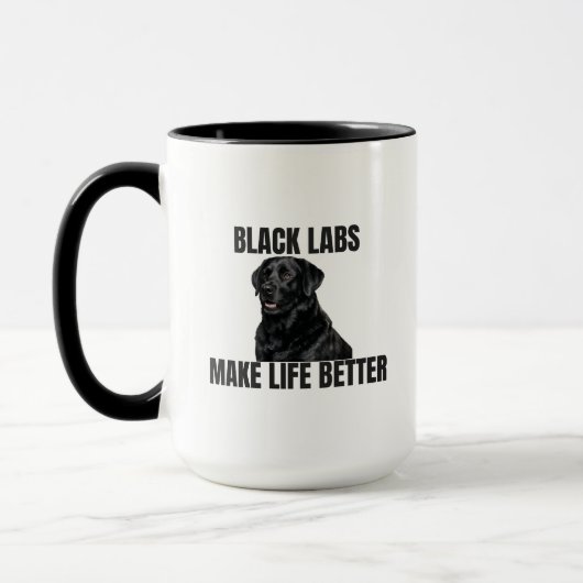 Black Labs Make Life Better – Coffee Mug マグカップ (左)