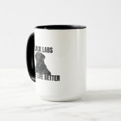 Black Labs Make Life Better – Coffee Mug マグカップ (正面左)