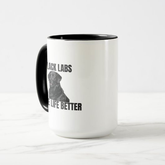 Black Labs Make Life Better – Coffee Mug マグカップ (正面左)