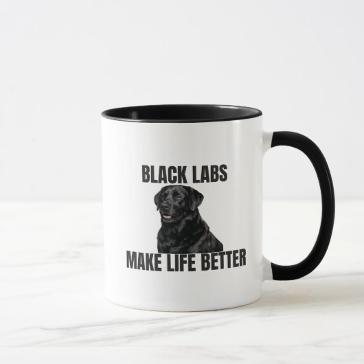 Black Labs Make Life Better – Coffee Mug マグカップ (右)