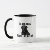 Black Labs Make Life Better – Coffee Mug マグカップ (左)