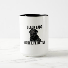 Black Labs Make Life Better – Friendly Black Lab マグカップ