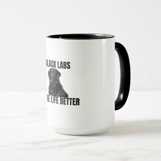 Black Labs Make Life Better – Friendly Black Lab マグカップ (正面右)
