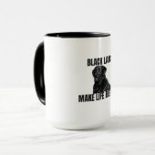 Black Labs Make Life Better – Friendly Black Lab マグカップ (正面左)