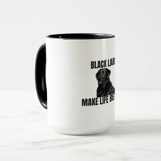 Black Labs Make Life Better – Friendly Black Lab マグカップ (正面左)