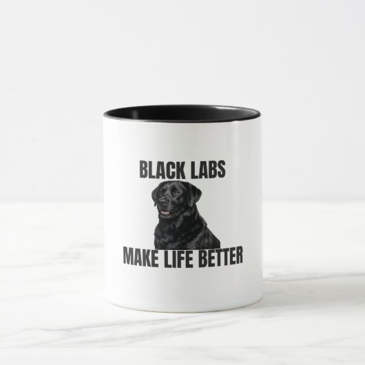 Black Labs Make Life Better – Friendly Black Lab マグカップ (中央)