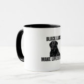Black Labs Make Life Better – Friendly Black Lab マグカップ (正面左)