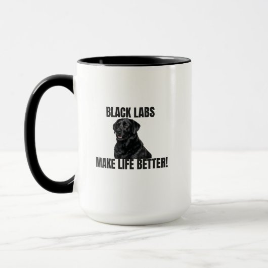 Black Labs Make Life Better! – Two-Sided Mug マグカップ (左)