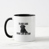 Black Labs Make Life Better! – Two-Sided Mug マグカップ (左)