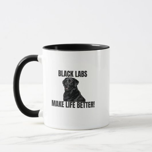 Black Labs Make Life Better! – Two-Sided Mug マグカップ (左)