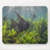 Black Lace Angelfish in Seaweed マウスパッド (正面)
