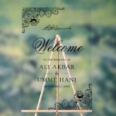 Black Lace Islamic Muslim Wedding Welcome Sign アクリルサイン (ニュートラル)