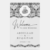 Black Lace Muslim Wedding Welcome アクリルサイン (正面)