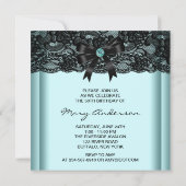 Black Lace Teal Woman's 50th Birthday Party 招待状 (裏面)